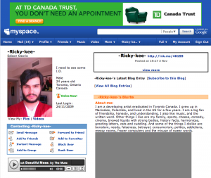 Screenshot of my profile